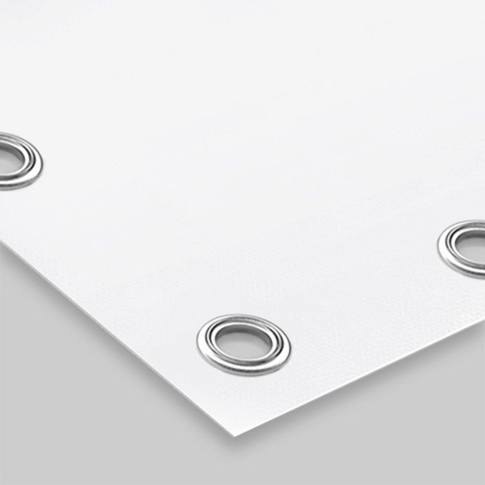 Blanco spandoek met ringen