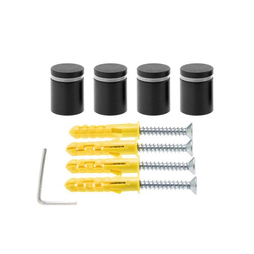 Afstandhouders aluminium zwart 15 mm set van 4