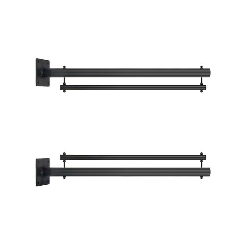 Baniersteun zwart set van 2 60 cm haaks