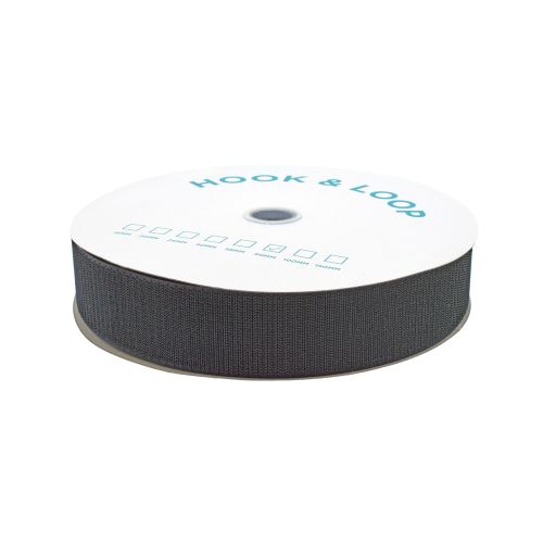 Klittenband hard zwart per rol 50 mm